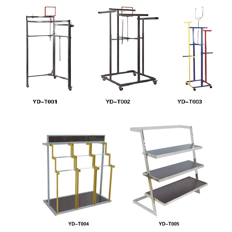 Wholesale Supermarket Metal Clothes Rack Hanger Foldable with Wheels