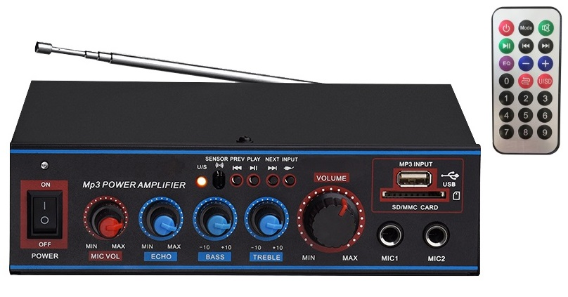 High Quality Digital Amplifier Professional Karaoke Car Audio with Bluetooth Mic