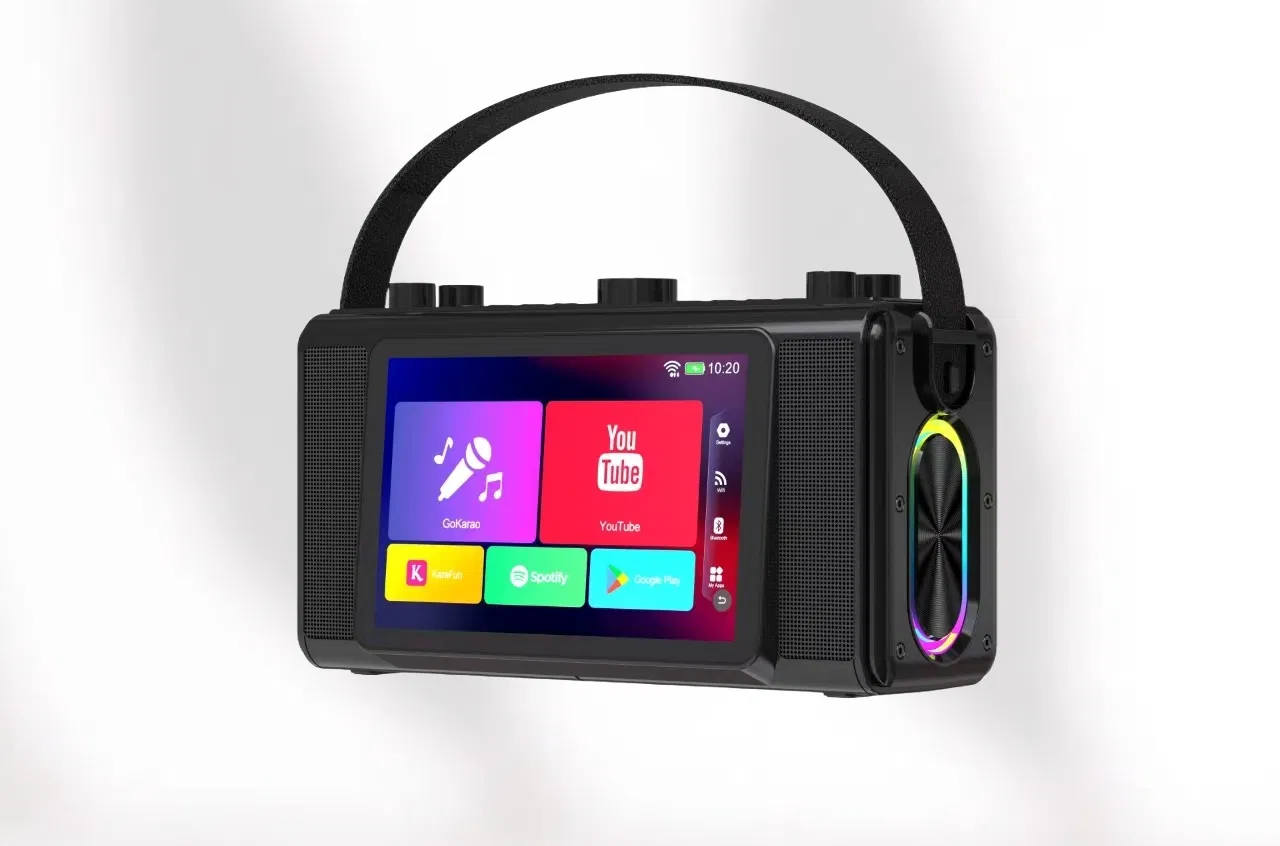 7''touch Screen Karaoke Portable Outdoor Square Dance Karaoke Players with Intelligent Song Ordering Large Screen Wireless Video Player Sound Speaker