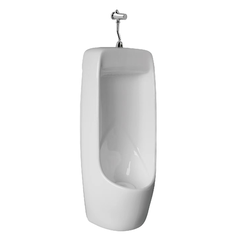 P-Trap Wall Hung Urinal for Men Urinals with Hand Press Flusher Ceramic White Bathroom Wc Toilet