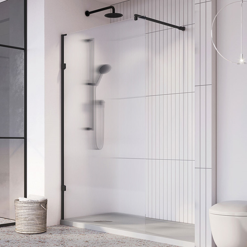 Shower Box Fluted Glass Shower Screen Hot Selling