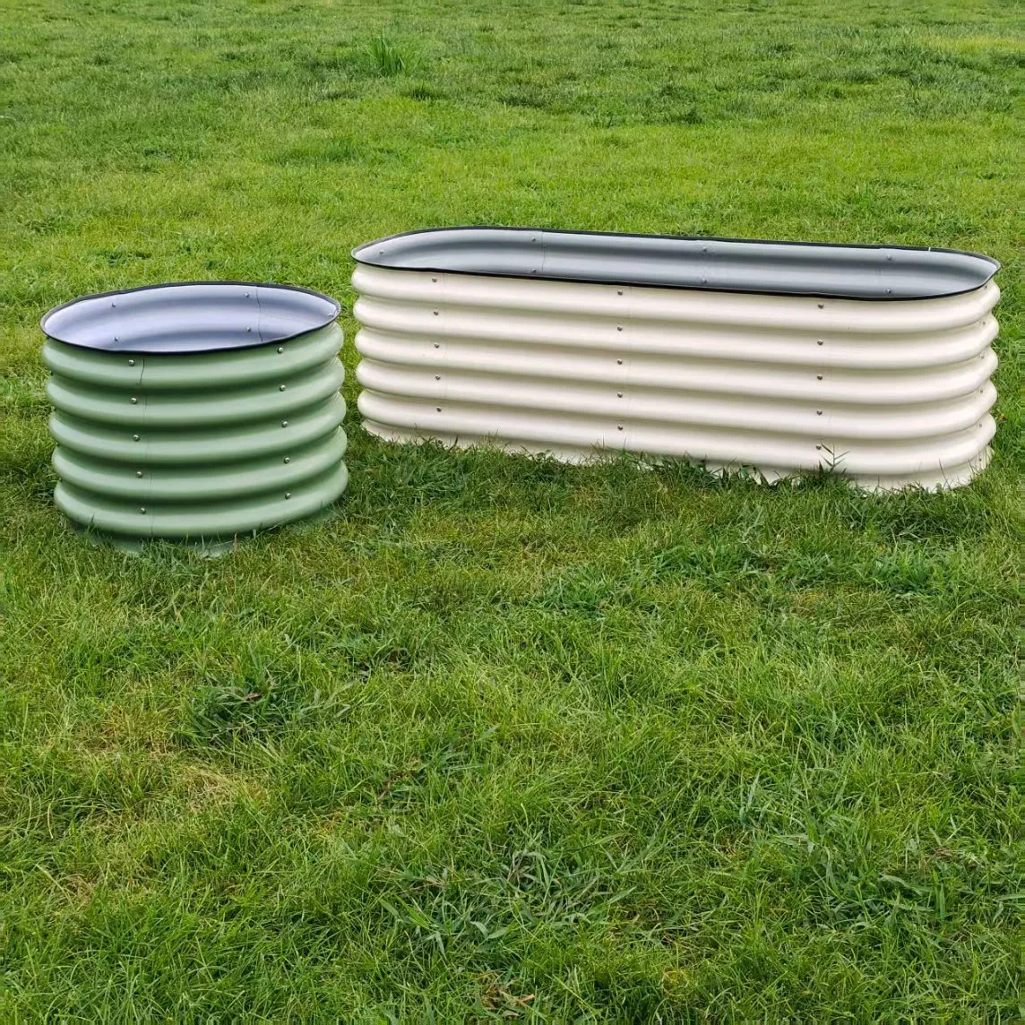 88-Raised Garden Beds Raised Flower Beds S-4.5FT*17in Gabion Baskets Galvanized Steel PVDF Painted Compost Storage Bins Fencing