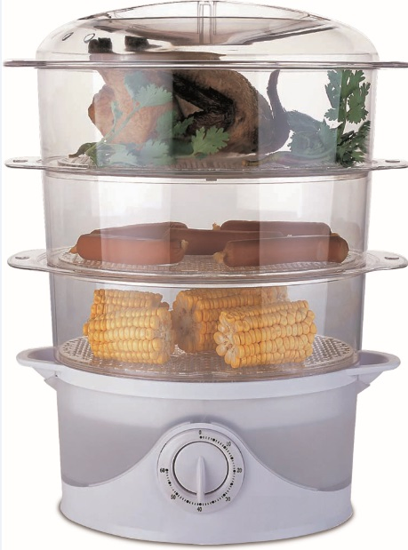 Newest Designed Electric Plastic 3 Tier Food Steamer