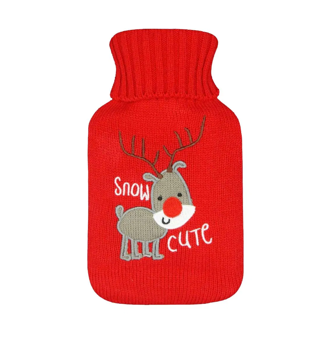 Cozy Christmas Knitted Hot Water Bottle Cover for Winter