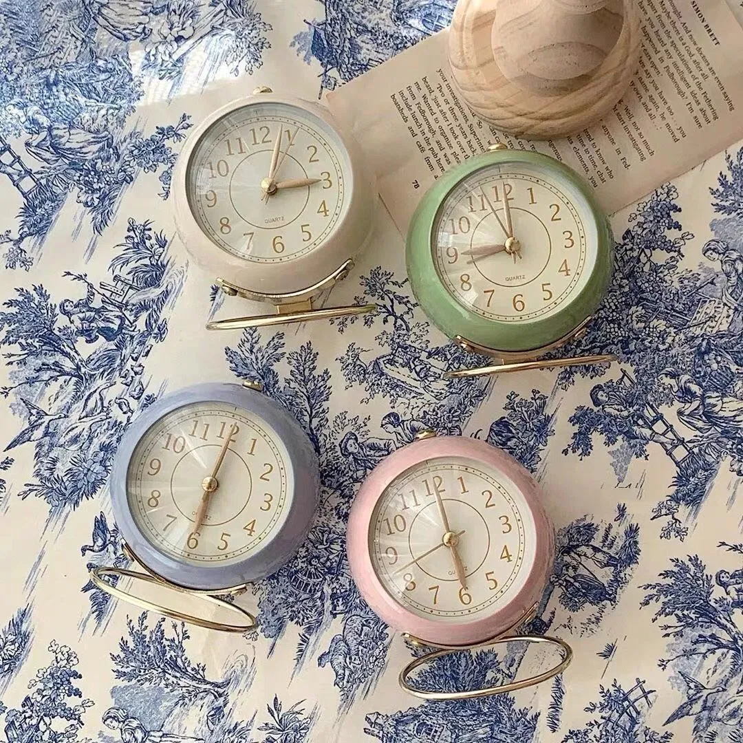 Small Table Clocks, Classic Non-Ticking Tabletop Alarm Clock