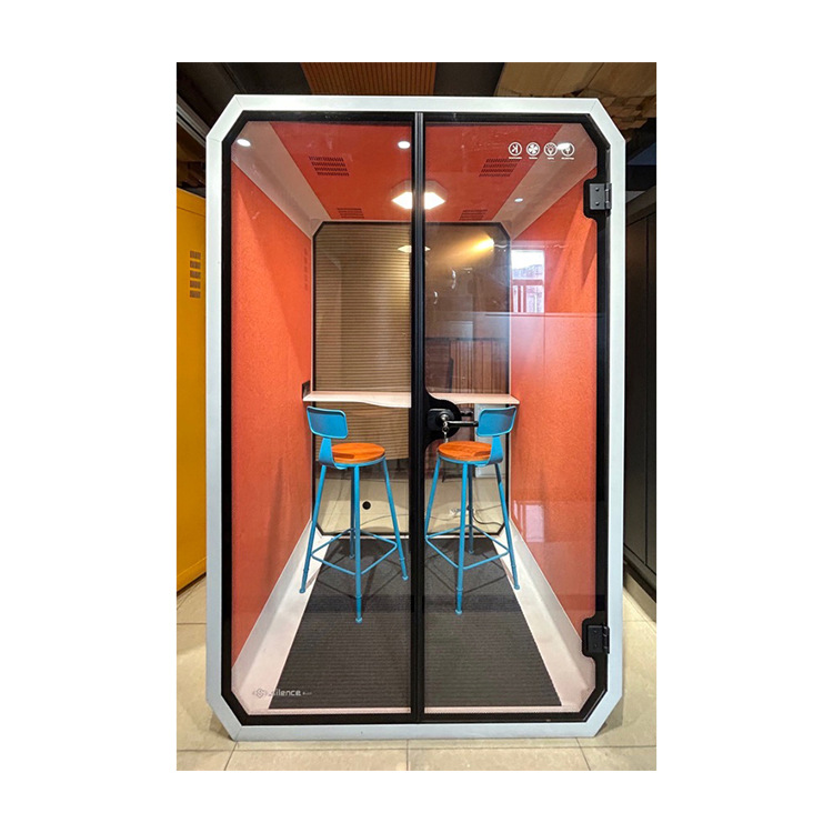 Modern Office Meeting Pod Soundproof Telephone Booth Pods Acoustical Tempered Glass Sound Office Soundproof Cabine