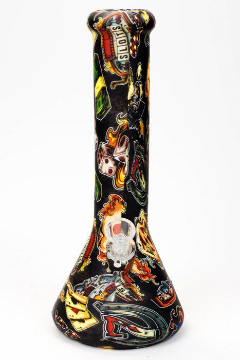 12" Graphic Detachable Silicone Water Sweet Puff Pipe Glass Water Pipe Lighter