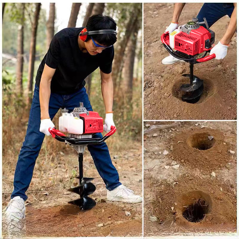62cc Gasoline Post Hole Digger Soil Digging Machine Earth Auger with Ground Drill (GD600B)
