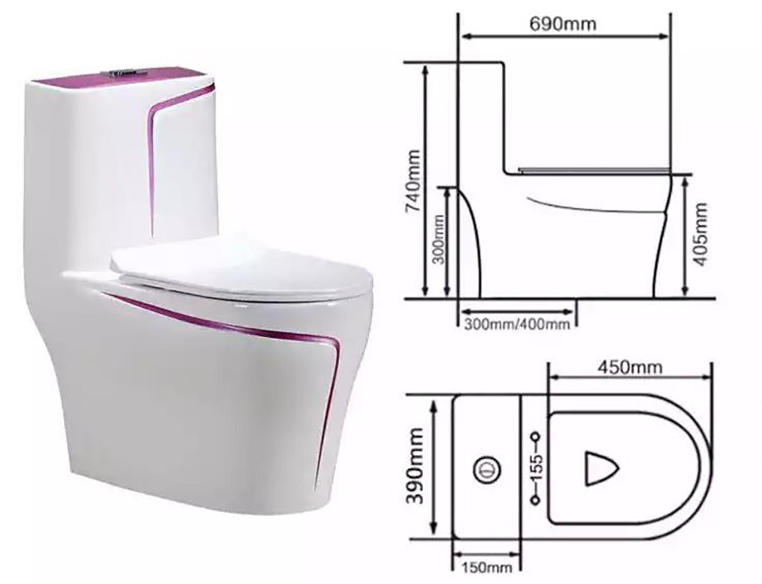 Colorful High-Quality Sanitary Ware Commode and Basin Combo