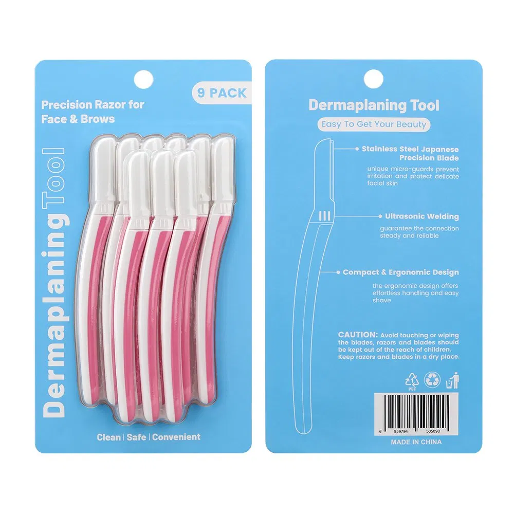 Women Dermaplaning Tool Replaceable Head Eyebrow Razor Stainless Steel Blade