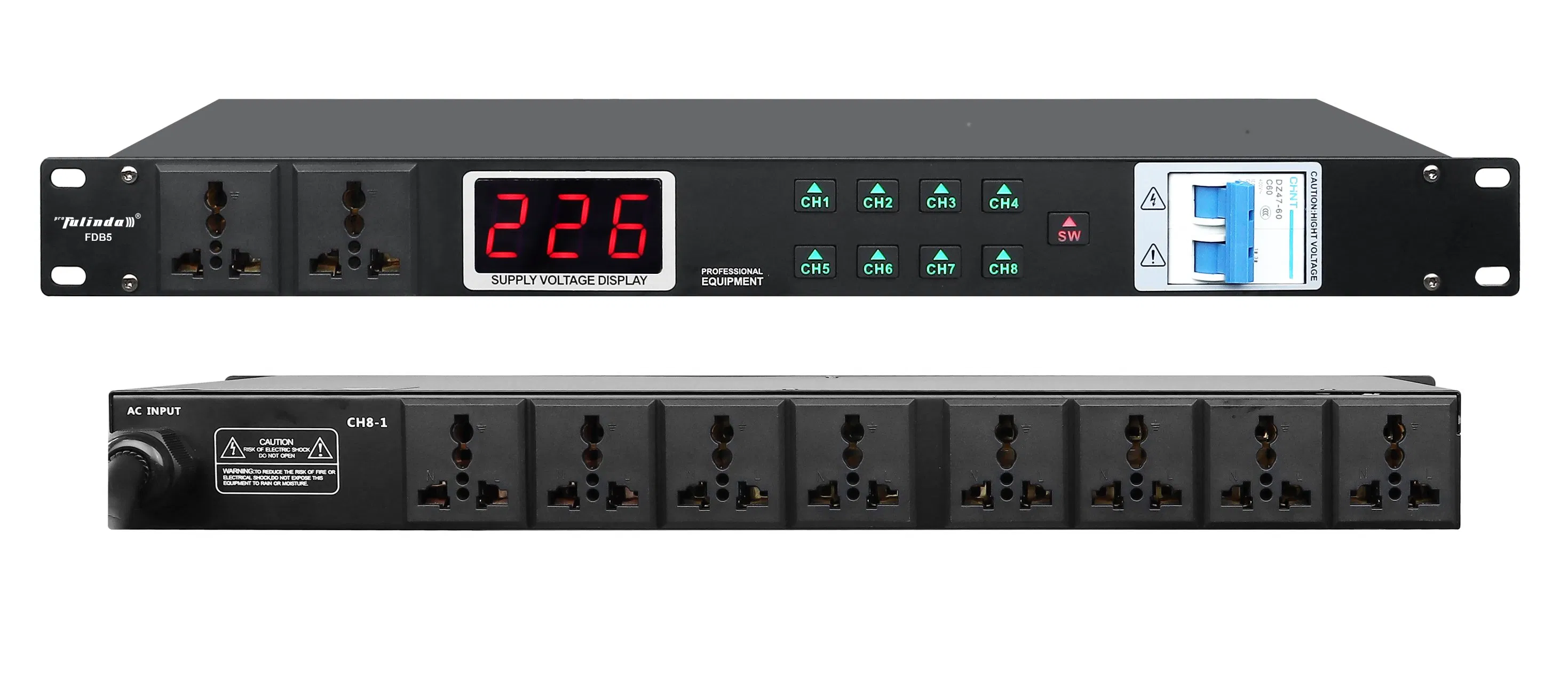 Professional 10-Outlet Power Sequencer Controller Conditioner Surge Protector Power Supply Regulator LED Display