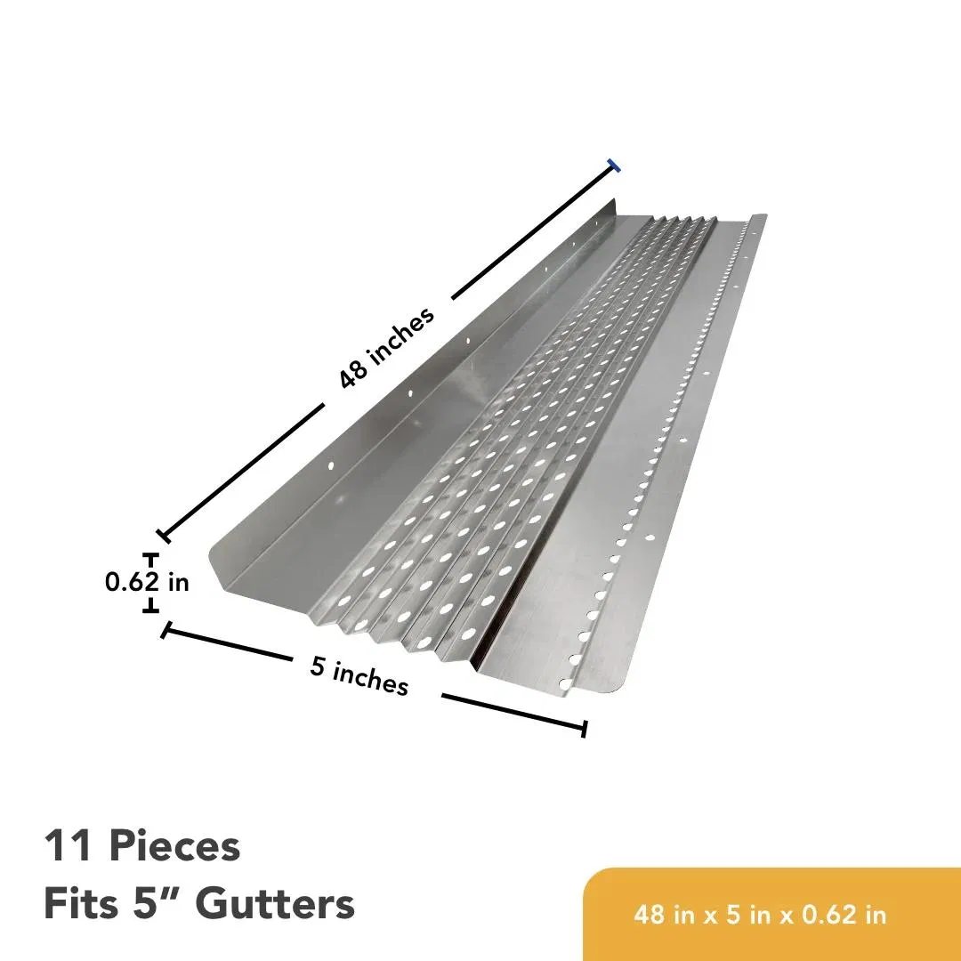 5 Inch Wide Aluminum Leaf Guard Gutter Metal Guards 4 Feet Long