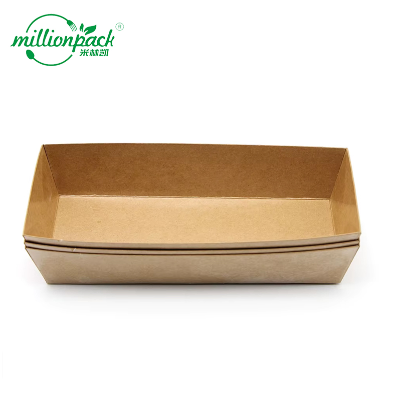 Eco Friendly Paper Tray for Bakery Cafe & Trucks Reliable Safe Serving Food Packaging