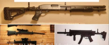 Metal Wall Mounted Black Gun Holder