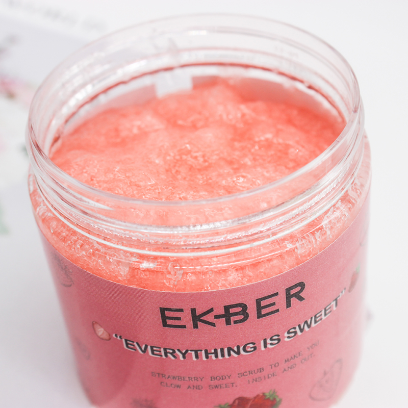 Private Label Whitening Skin Deep Cleaning Gentle Body Scrub Natural Peach Strawberry Body Scrub