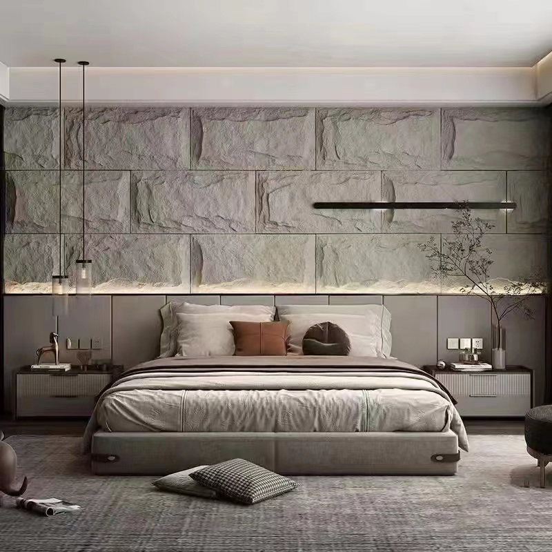 Soft Thin Light Artificial Faux Stone Wall Panels PU Stone 3D Decoration PU Stone