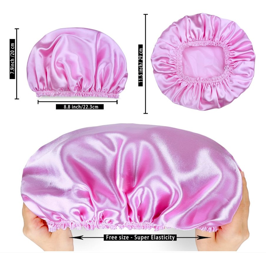 4 PCS Reusable Bath Caps Double Waterproof Shower Cap Bathing Shower Caps