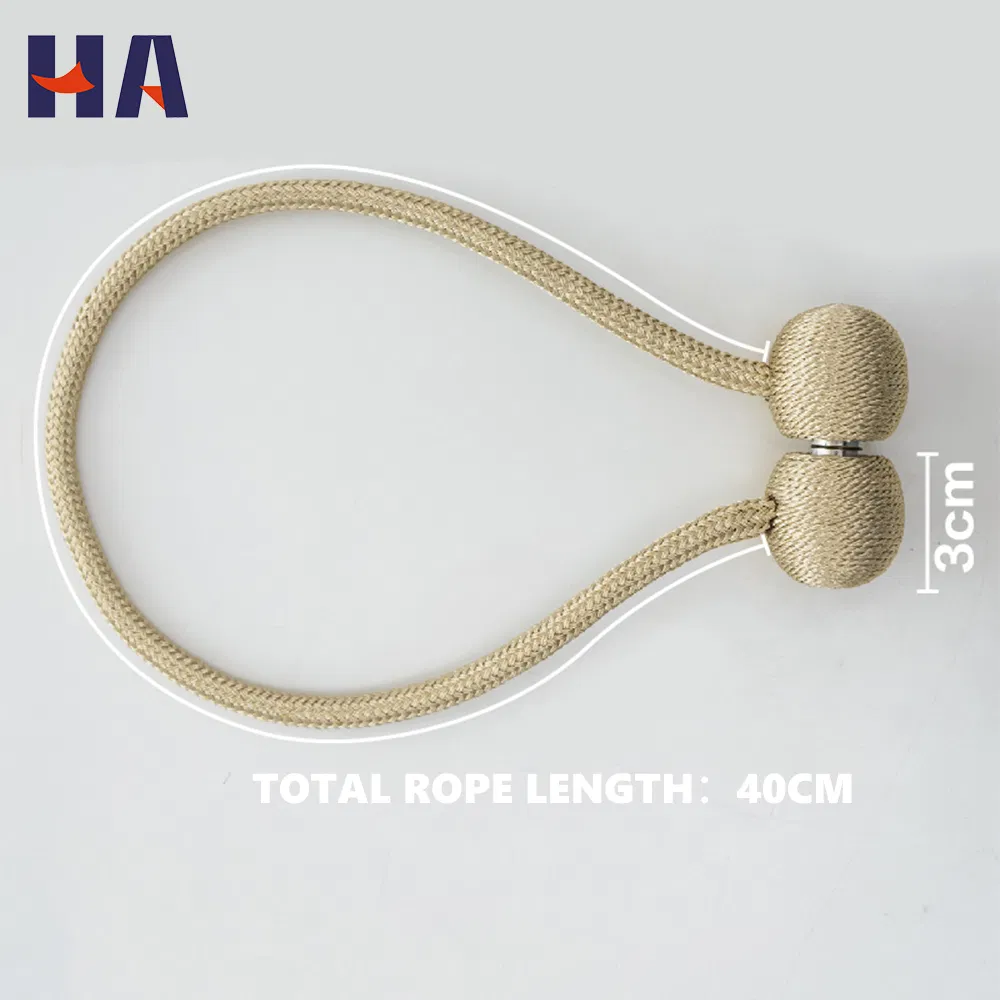 Home Furniture Decorative Magnetic Curtain Tiebacks Buckle Rope Holdbacks Convenient Drape Tie Backs Brown for Curtains