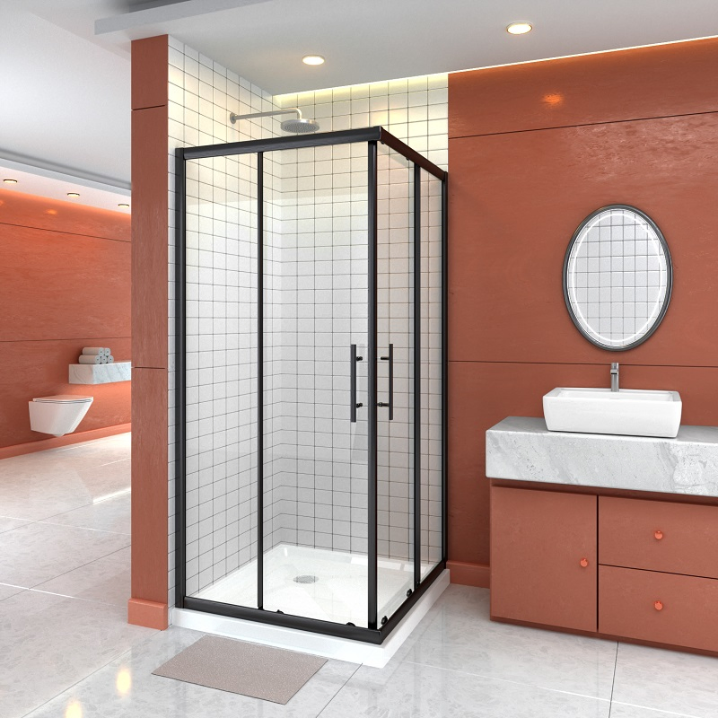 914*914*152mm Anti Slip Texture Quick Drain Double Threshold White Acrylic Square Shower Tray