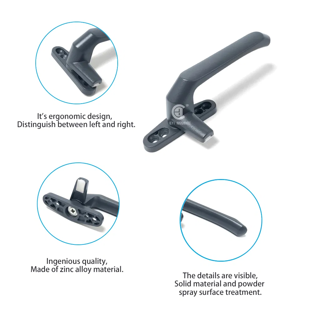 Transmission Handle Lock Casement Window Aluminum Alloy Accessories 7 Shape Handle