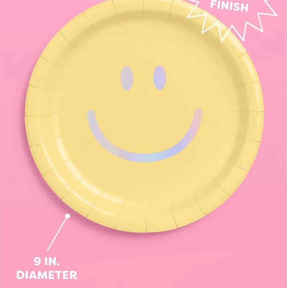 Disposable Tableware Set Party Supplies Custom Cute Smiling Face Birthday Paper Plates