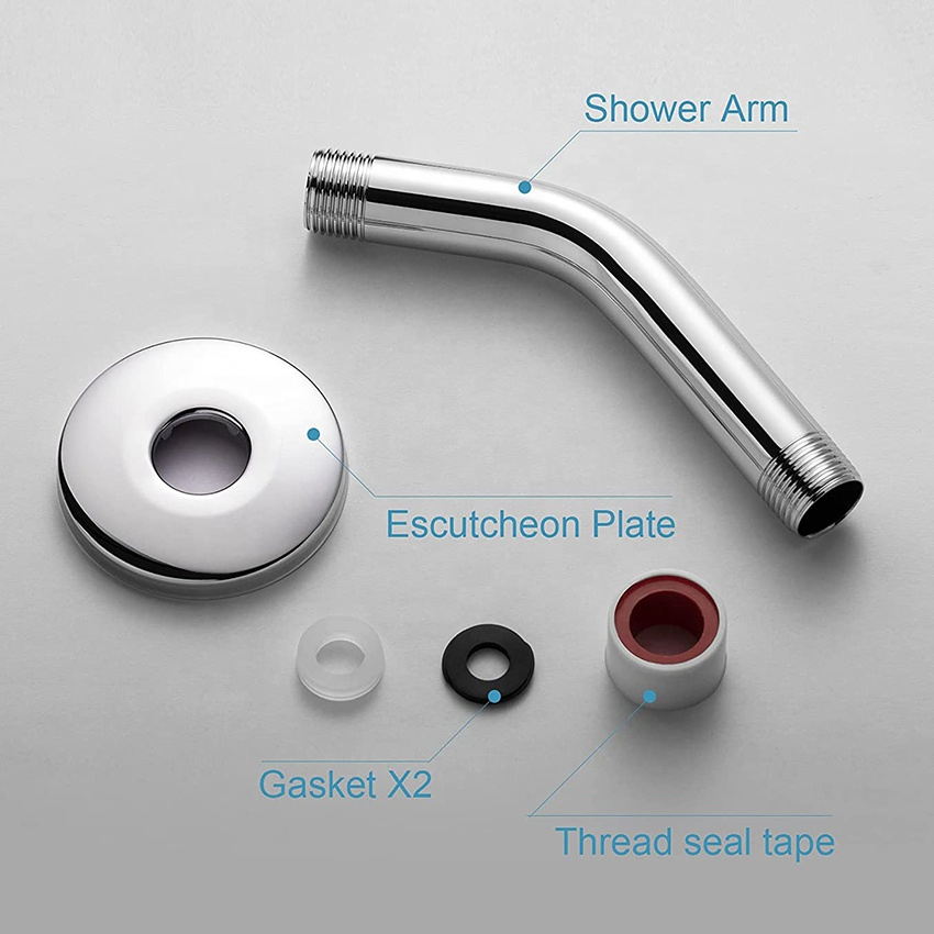 High Quality Bathroom 6 Inch Round Wall Mount Stainless Steel Polished Chrome Ss Shower Arm