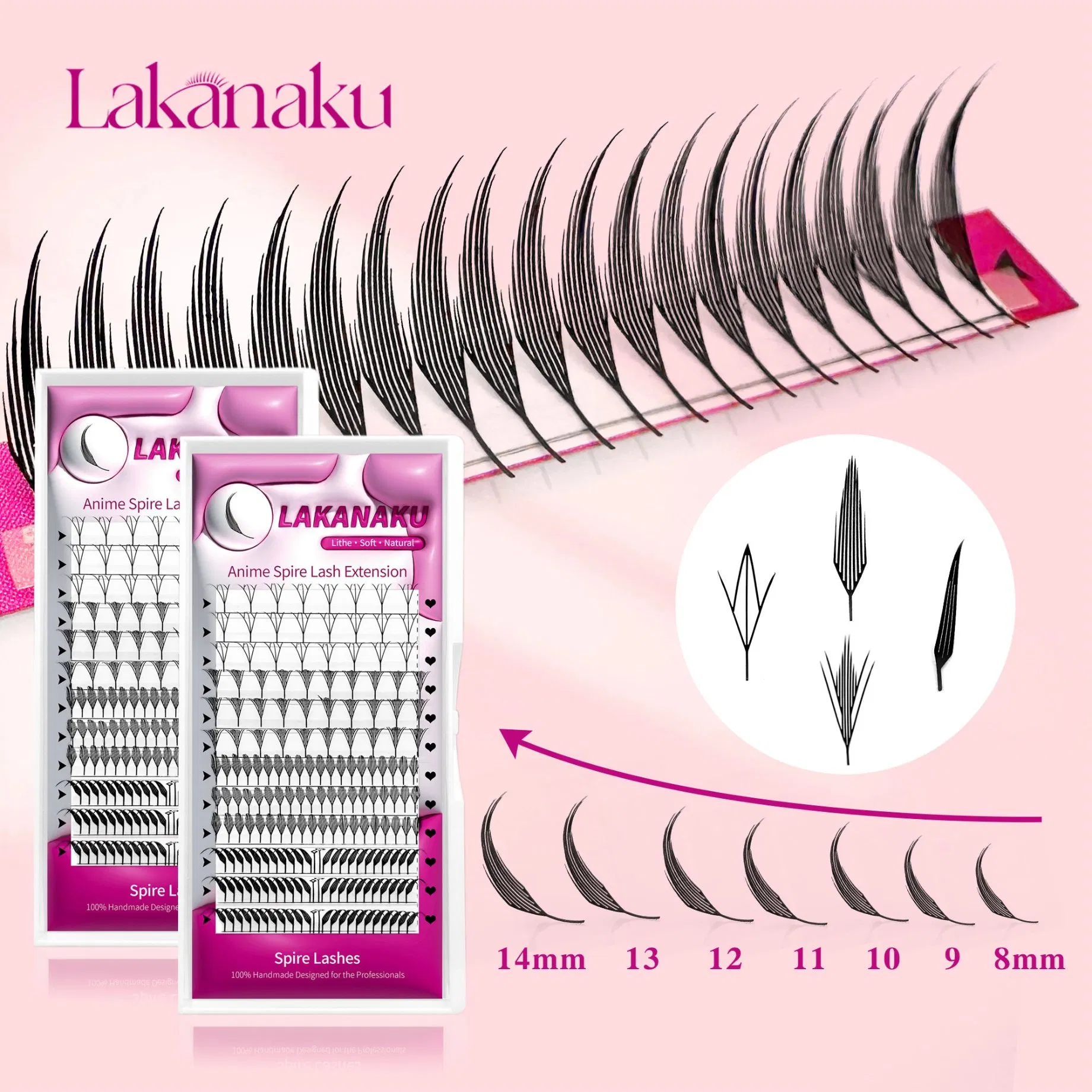 Handmade Korea PBT Fiber New Premade Fans Pointy Base Spire Eyelash