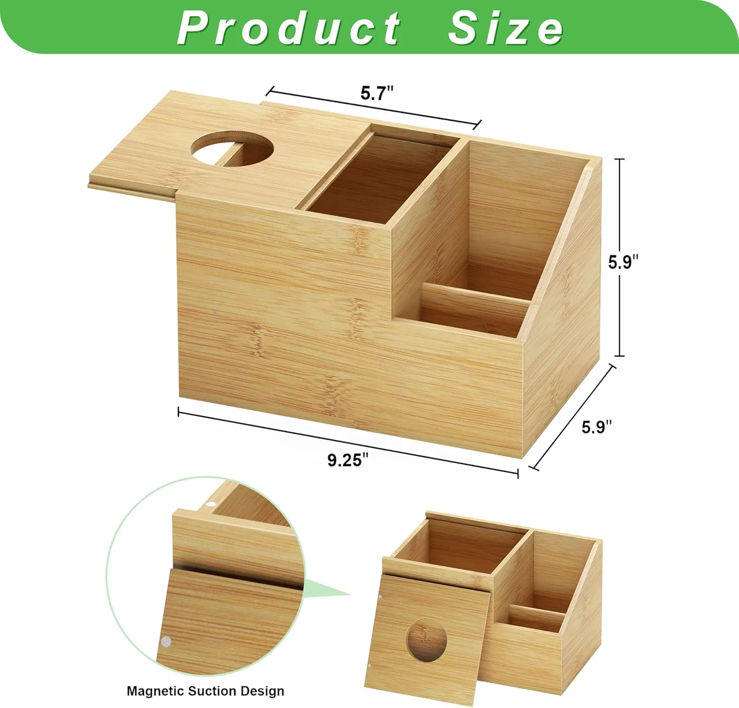 Bamboo Home Creative Living Room, Bedroom Countertop, Tissue Storage Box