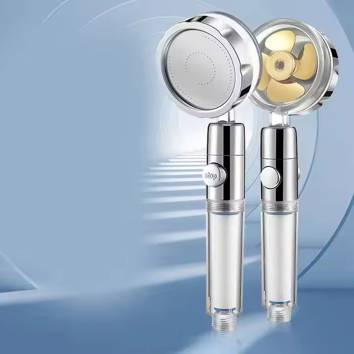 High Efficiency Rotating Shower Head for Water Conservation