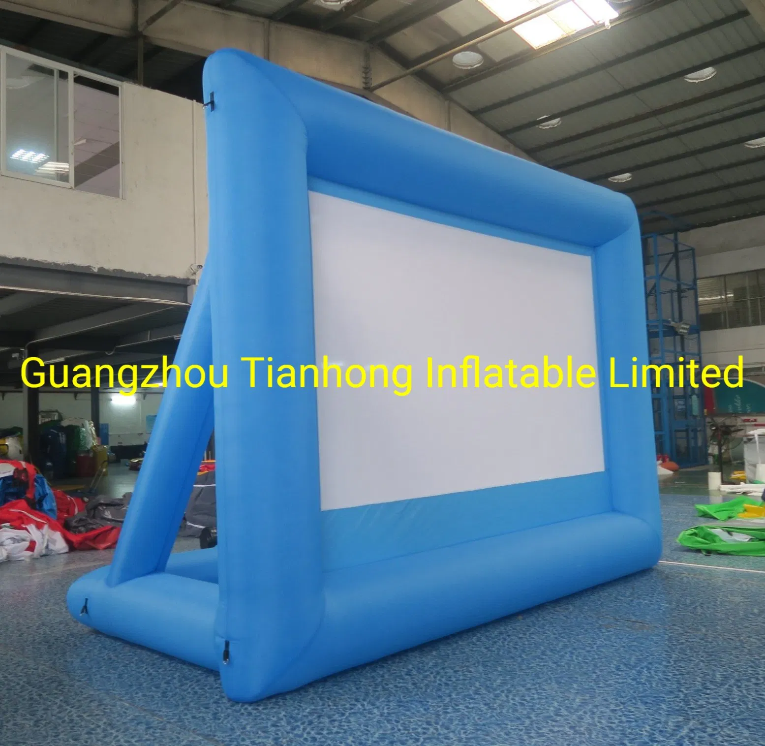 New Design Blue Color Inflatable Movie Screen