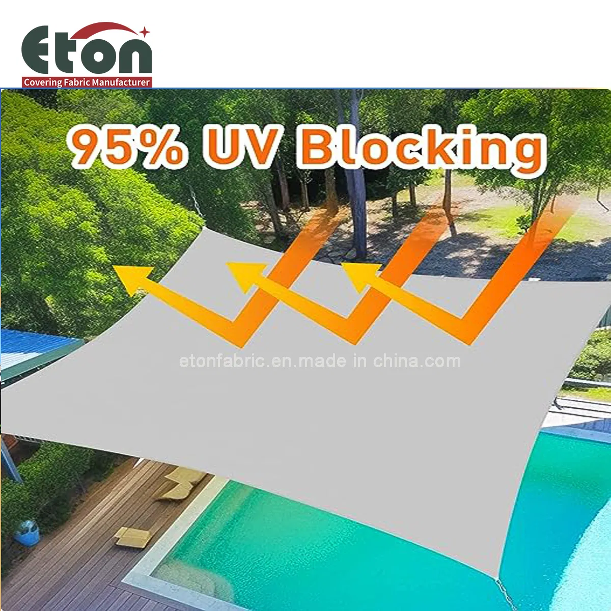 Square Sun Shade Sail for Outdoor Roof, Courtyard, Windows