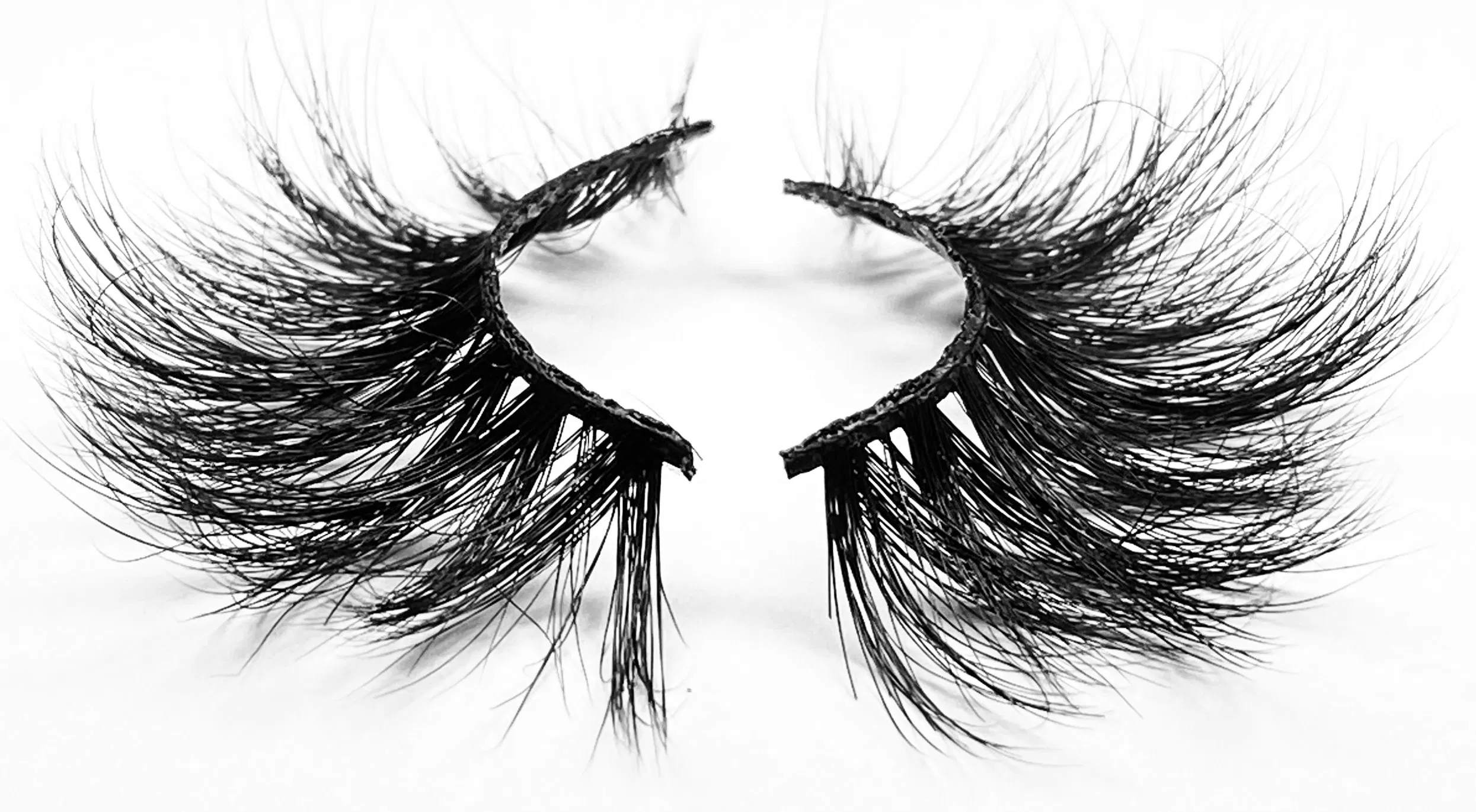 Wholesale Custom Own Brand 3D Silk 5D Super Fluffy Faux Mink Lashes Synthetic Silk Fiber Eyelashes Faux Mink Eyelashes