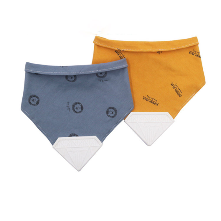 Lovely Custom Cotton Food Grade Silicone Baby Teething Bibs for Kid Toddler