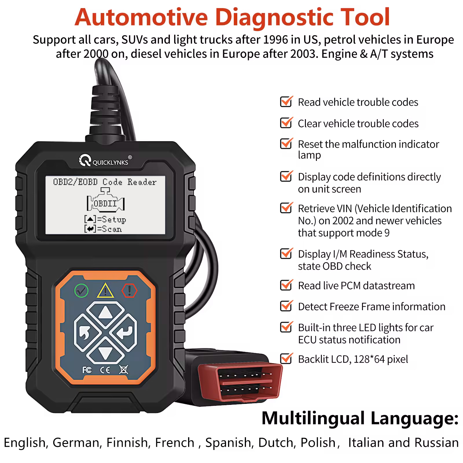 Диагностический сканер автомобильный OBD2 универсальный T31