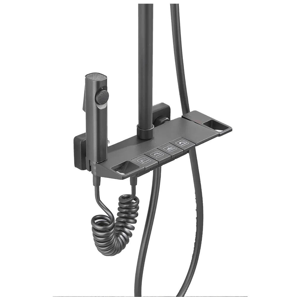 Brass Digital Display Screen Shower Set with Four Functions