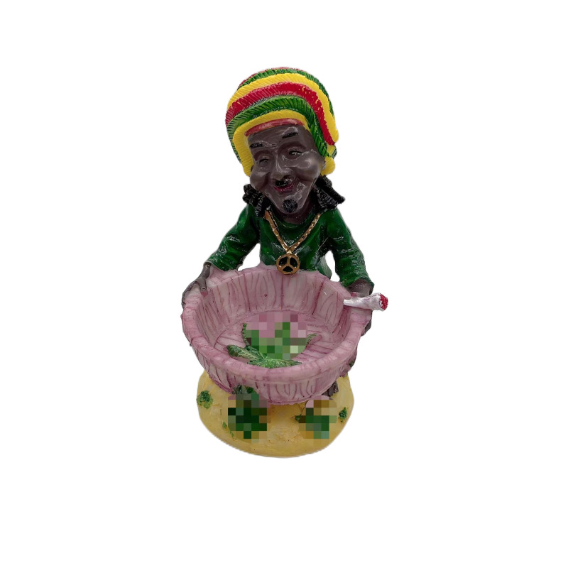 Bob Jamaica Old Style Creative Souvenirs Home Decoration Small Smoking Resin Ashtray