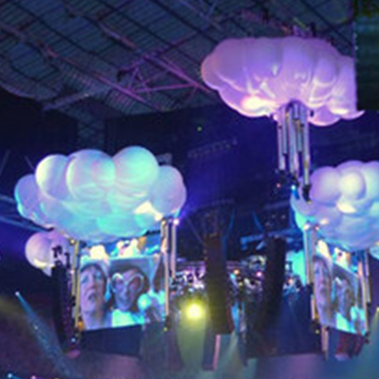 Indoor Party LED Inflatable Cloud Balloon, White Inflatable Cloud for Activities