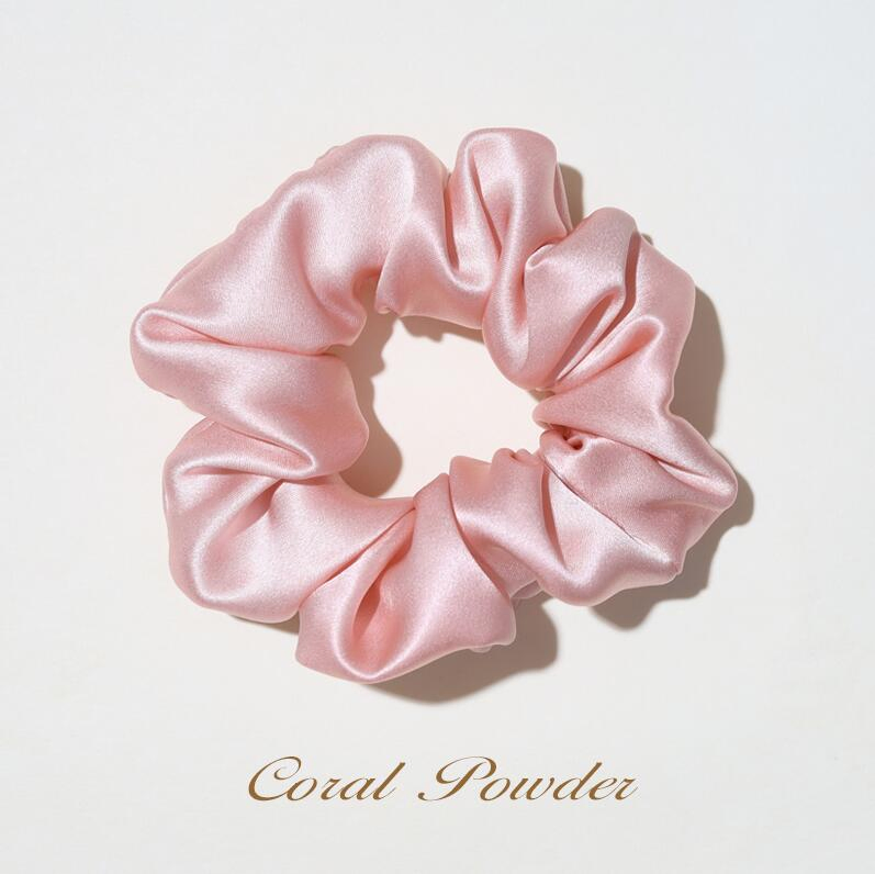 Customized High Quality Plain Colour 6A Mulberry Big Silk Scrunchie