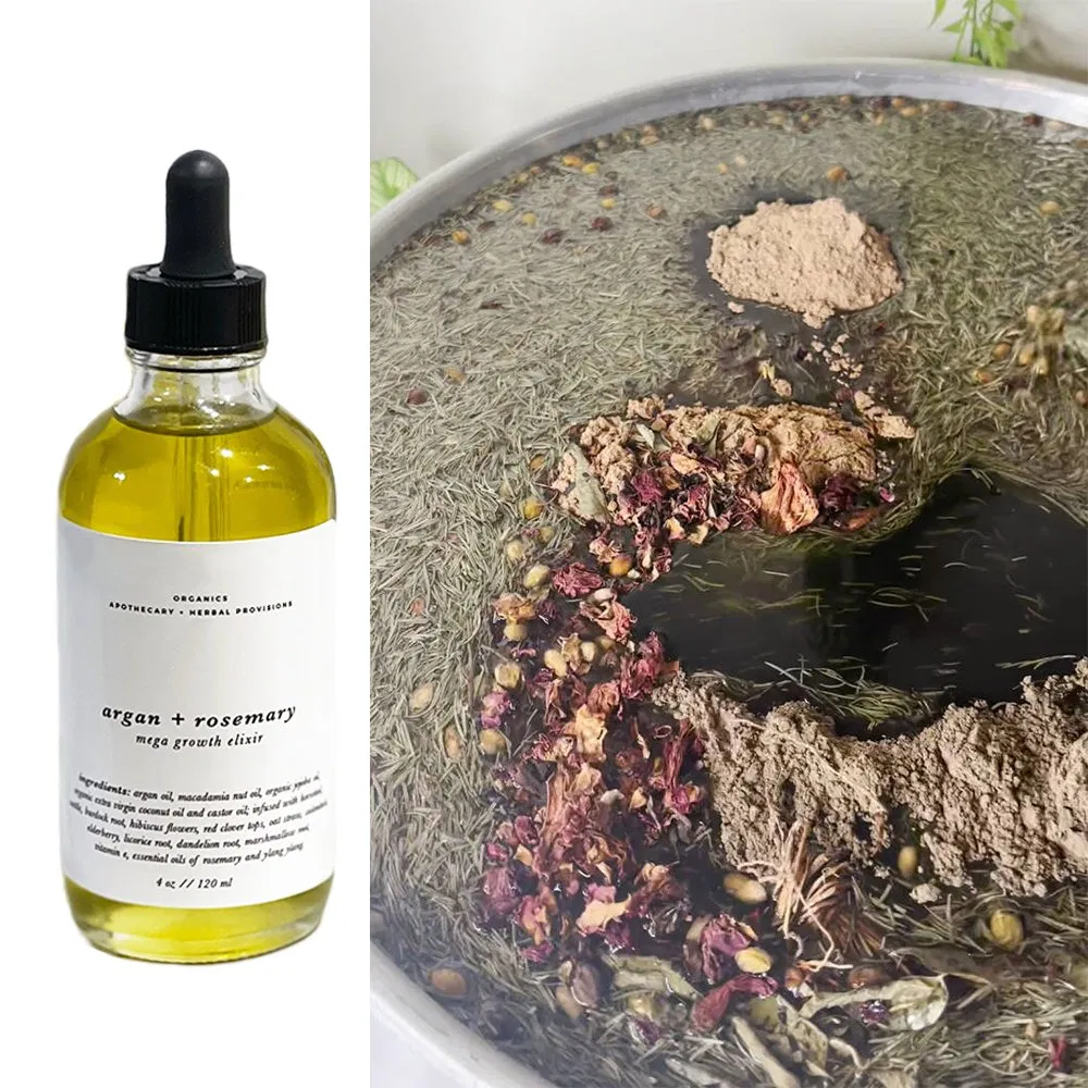 Rosemary Argan Oil Blend Herbs Scalp Hair Strengthening Nourish Hair Care Private Label Hair Scalp Growth Oil