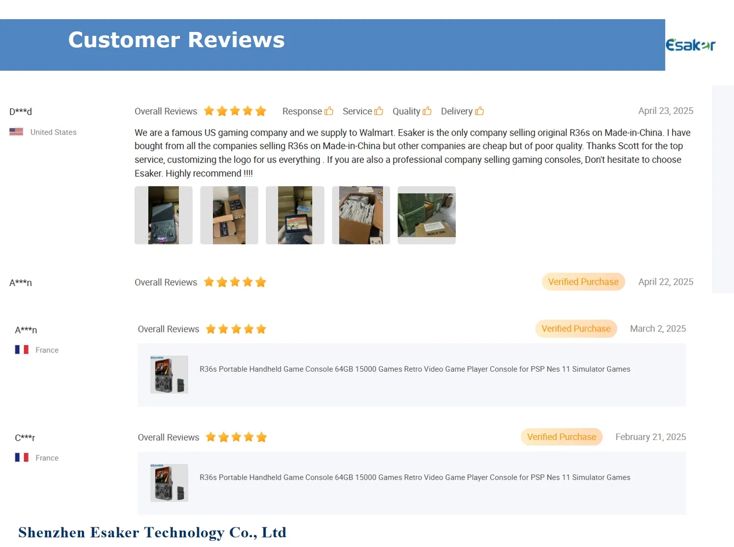 Esaker Original Brands & Committed Genuine R36s Madeinchina Certified Official Supplier Retro Portable Video Handheld Gaming Game Console with 64GB