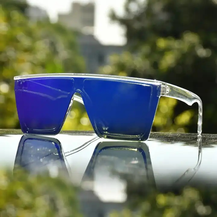 Custom Polarized UV400 Men's Square Mirror Sunglasses 2024 with Fashionable Reflective Lenses