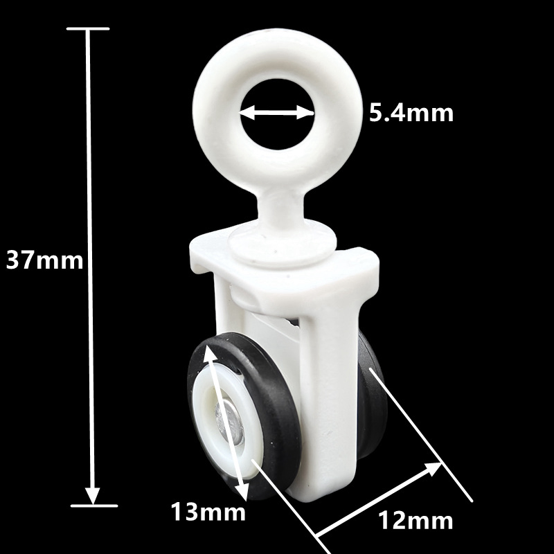 Curtain Tracks Accessories Wave Ripple Fold 16mm Width Glider Wheel Curtain Rail Plastic Glider Pulley Runners