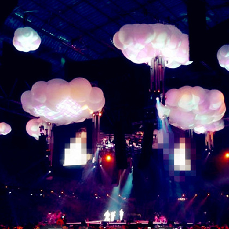 Indoor Party LED Inflatable Cloud Balloon, White Inflatable Cloud for Activities
