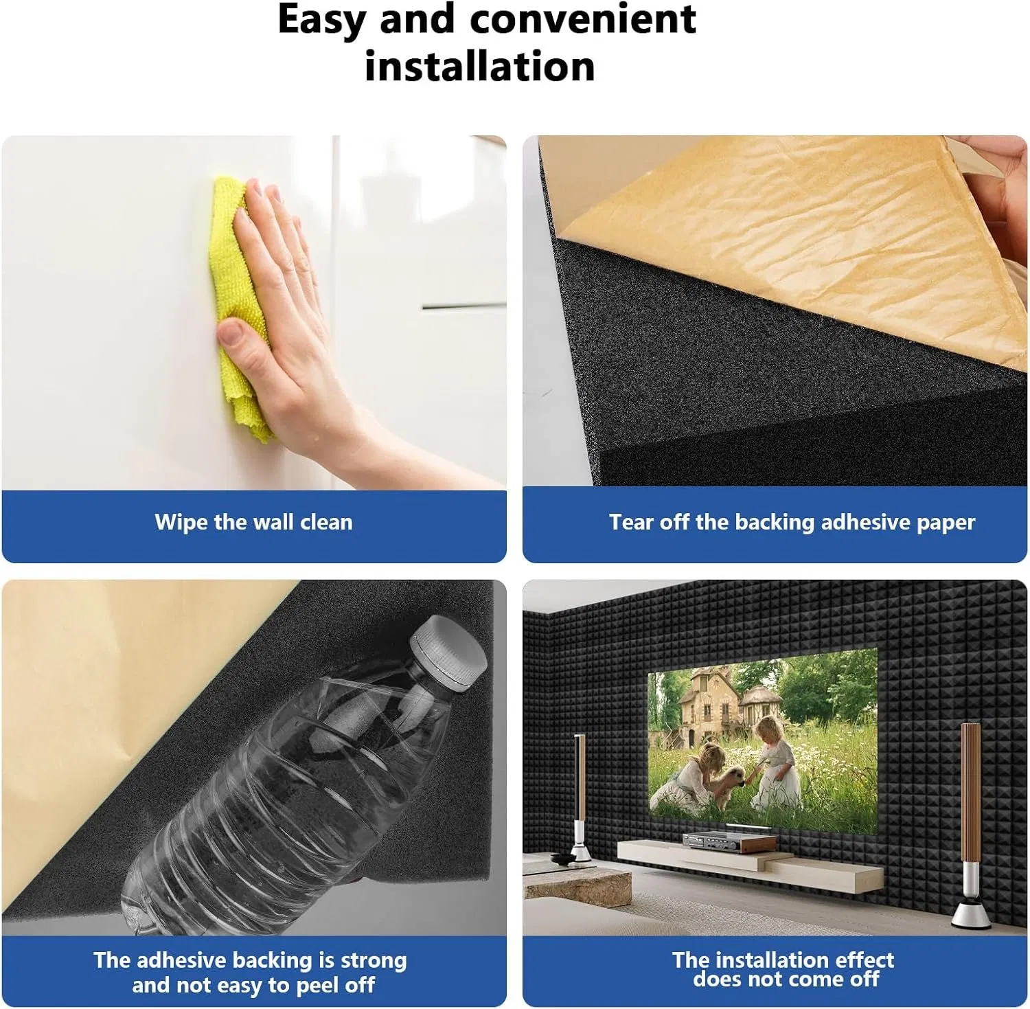 Anti-Noise PU Acoustic Foam Sponge Acoustic Panels Pyramid Shape Acoustic Panels Foam