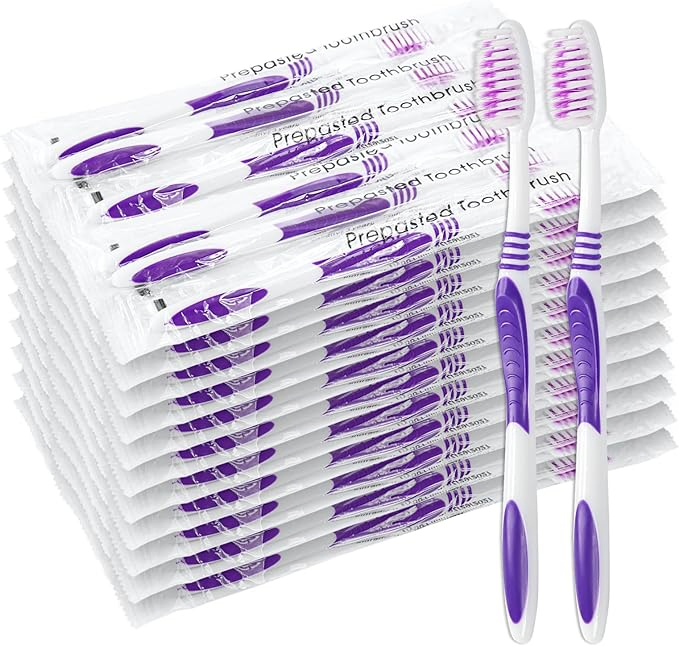 Travel-Friendly Prepasted Toothbrushes Individually Wrapped for Fresh Breath