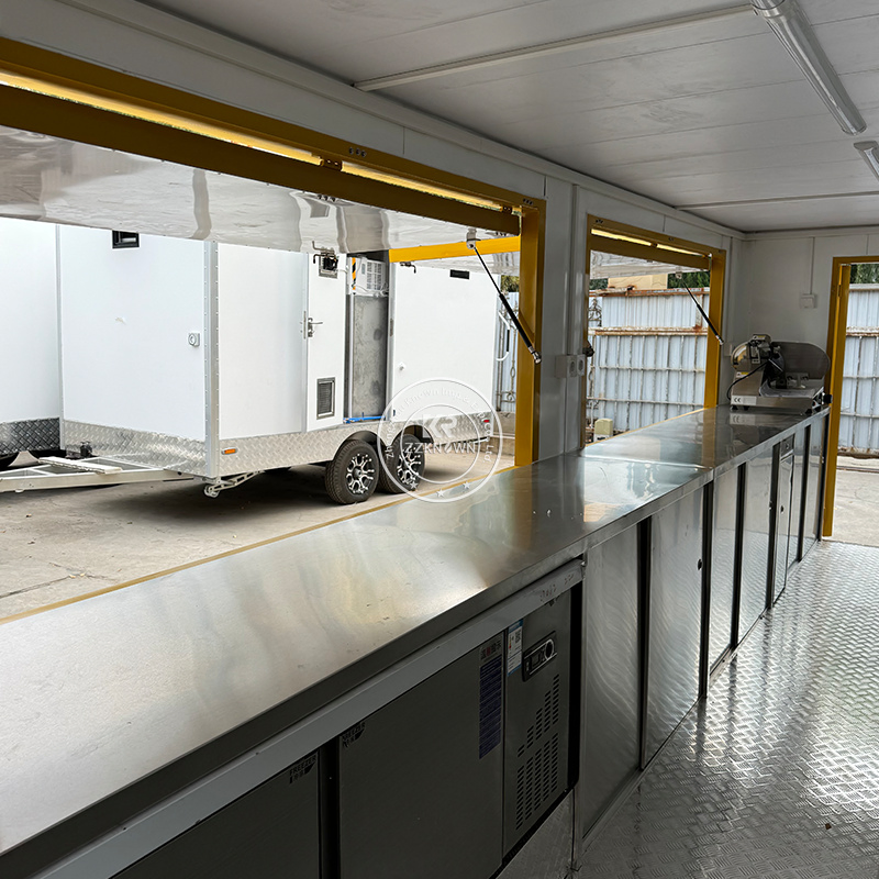 Container BBQ Restaurant Bar Fast Food Pizza Trailer Mobile 20FT 40FT Commercial Container Kitchen for Sale
