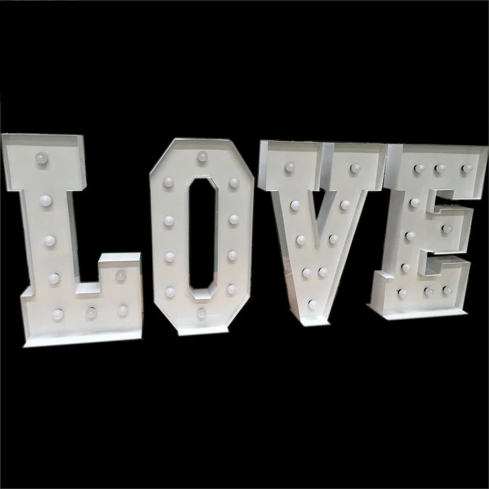 China OEM Metal LED Light up Shaped Wedding Letter Lights