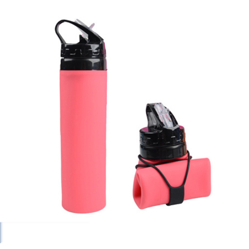 Складная силиконовая бутылка для воды 600 мл