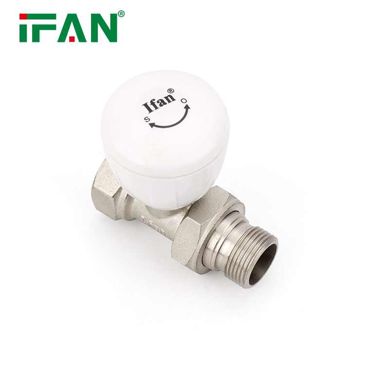 Ifan High Quality Radiator Angle Valve Plumbing Materials Radiator Valve 1/2 3/4 Inch Brass Radiator Valve