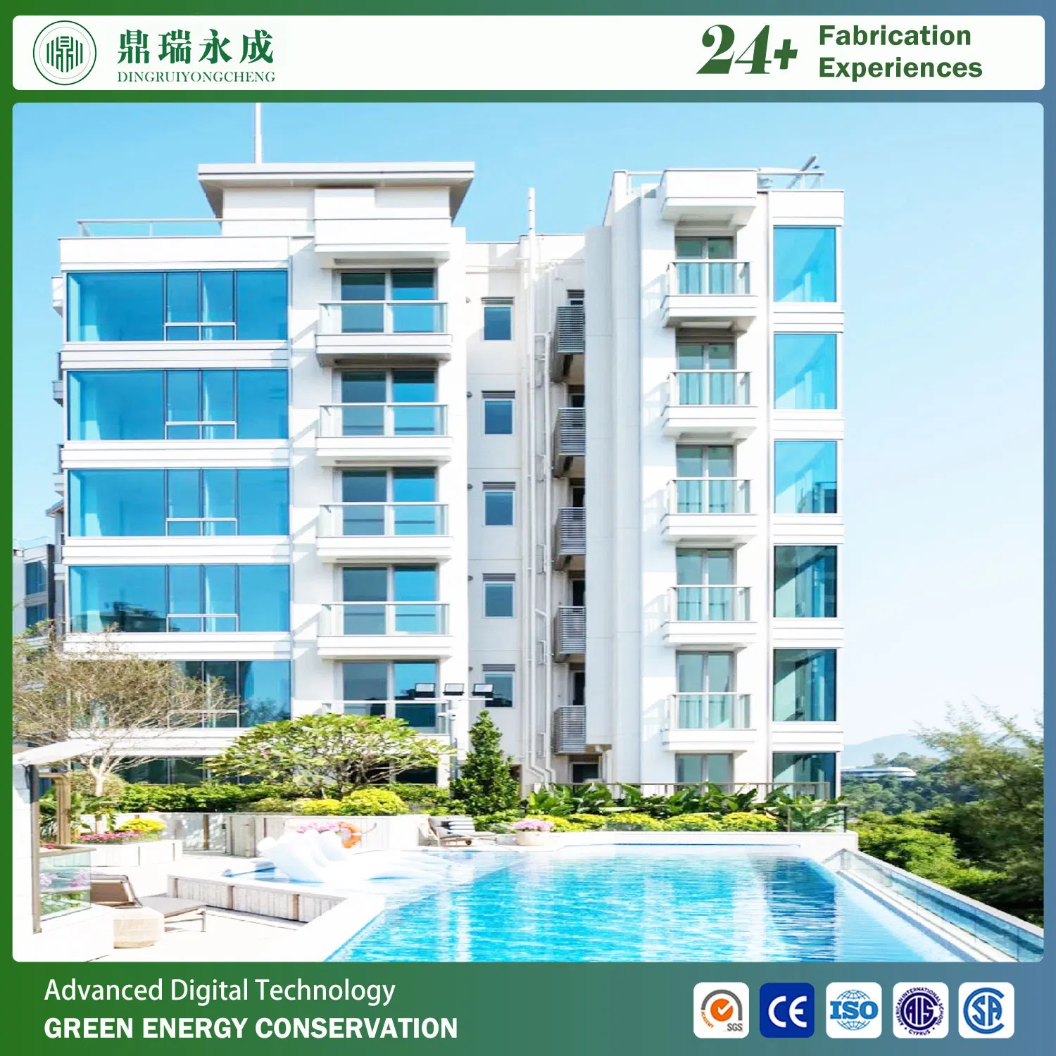 CE Certified Prefabricated High-Rise Steel Structure Resort Hotel with H-Section Steel